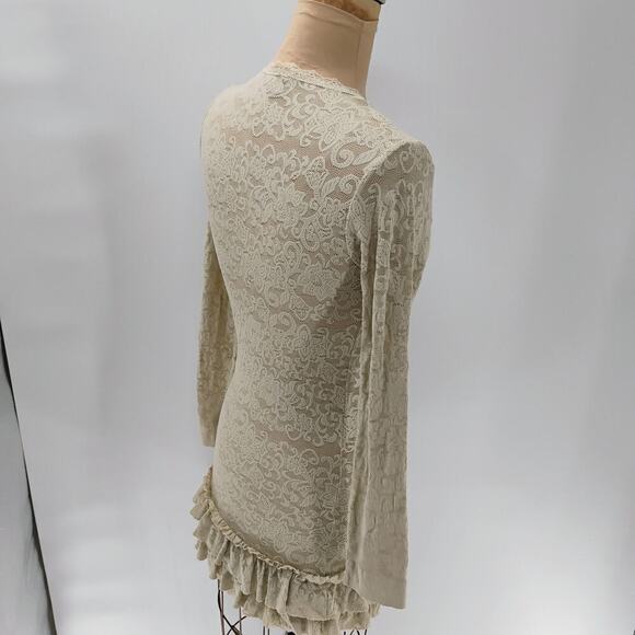 Suggest by Pain De Sucre Sz 1 Small Eggshell White Sheer Lace Nightie Chemise - Picture 9 of 13